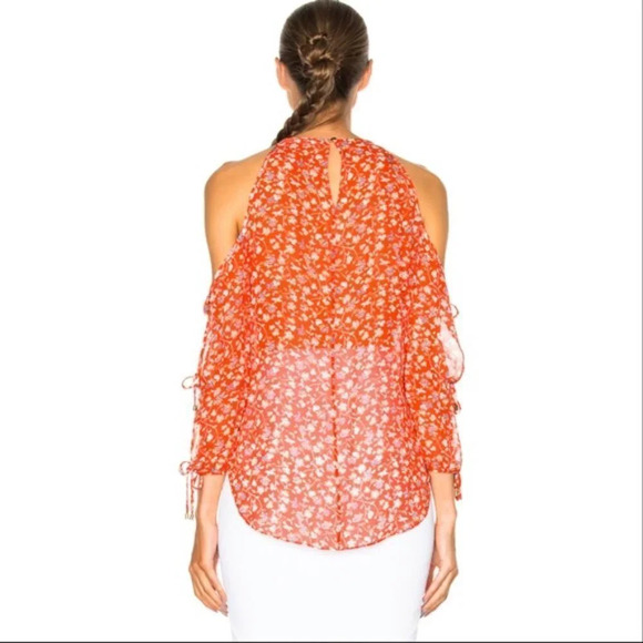 Veronica Beard X Revolve Flynn Liberty Floral Silk Sheer Long Sleeve Top Size 4 - Picture 4 of 7